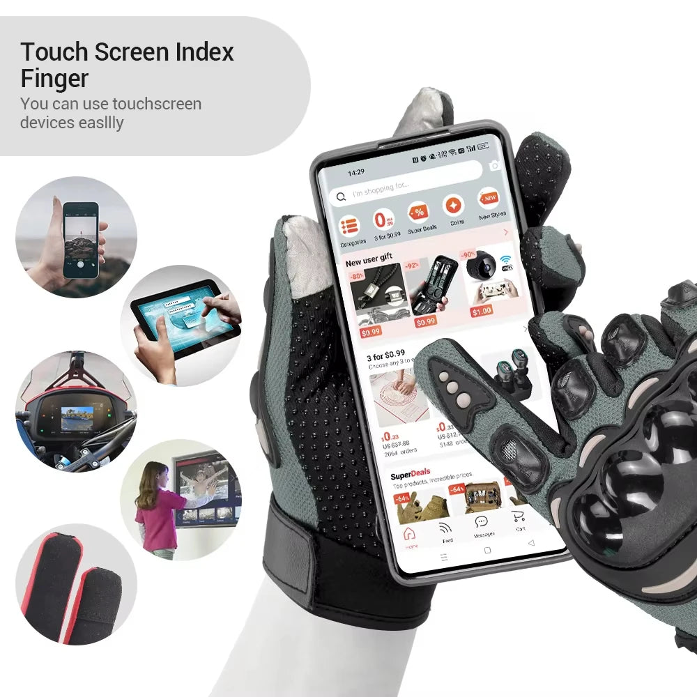 Motorcycle Gloves Full Finger Breathable Touch Screen Off Road Riding Gloves