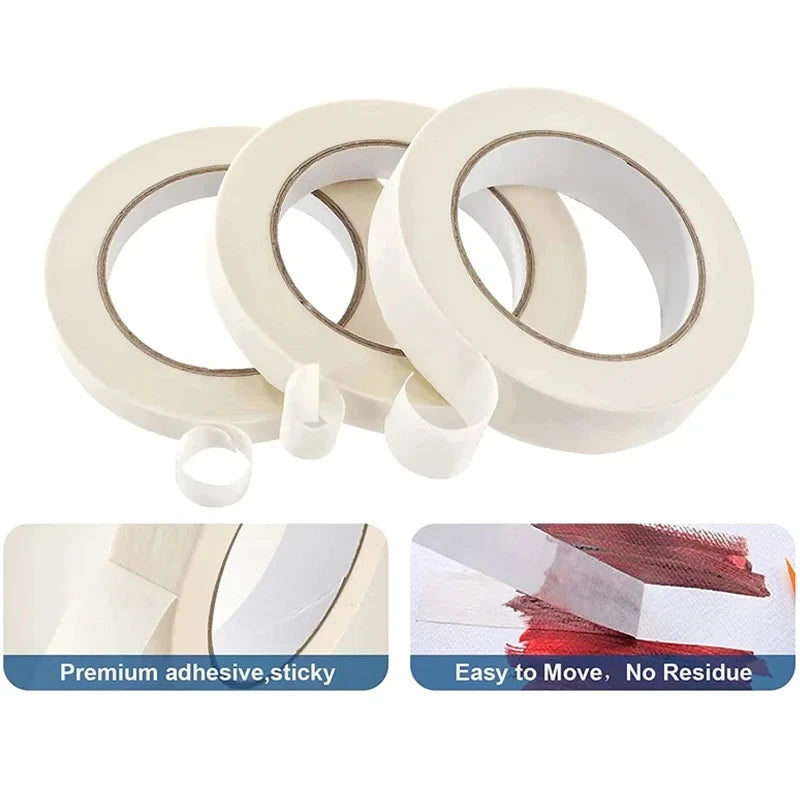 White Masking Tape 20M | Adhesive Painter’s Tape for DIY, Craft & Painting