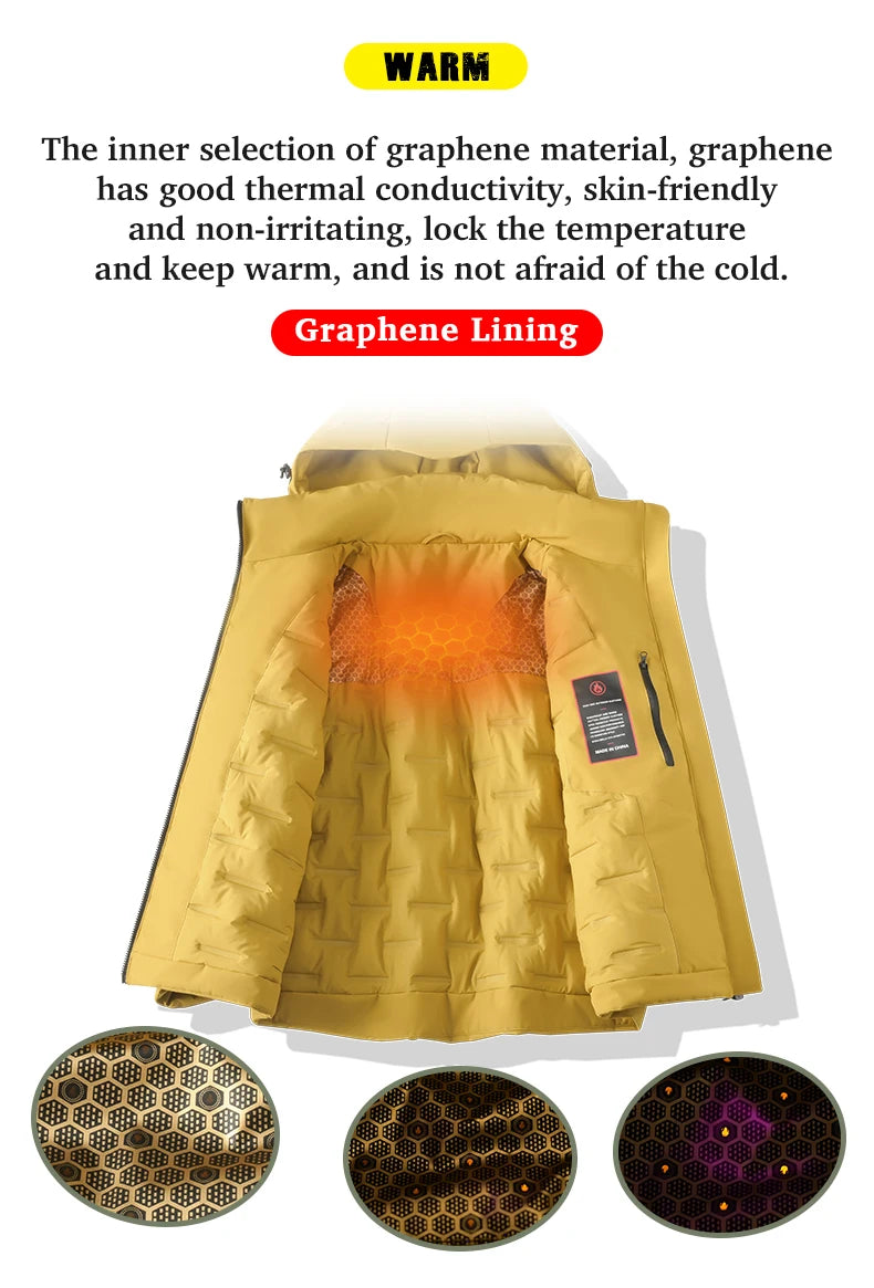 JNLN Unisex Waterproof Winter Fleece Jacket Windproof Thermal Outdoor Raincoat for Hiking Camping Skiing