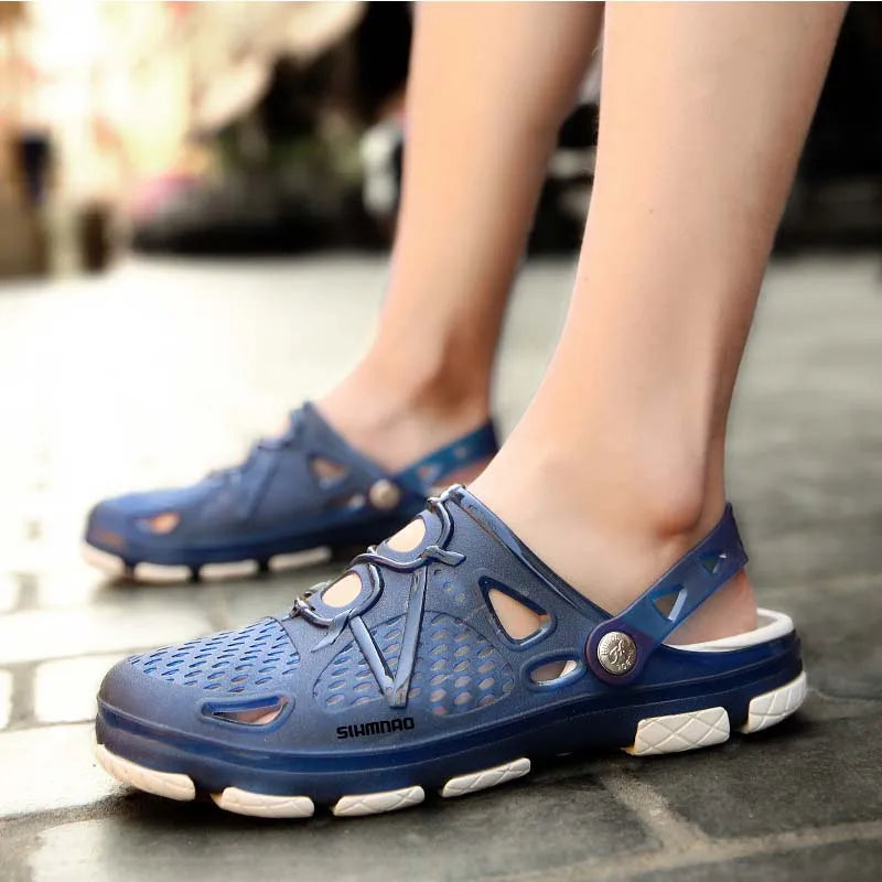 2026 Men's Summer Outdoor Sandals Anti-Skid Thick Soled Fishing Shoes - Lightweight Casual Beach Water Shoes - Durable Breathable Garden Clogs & Home Slippers