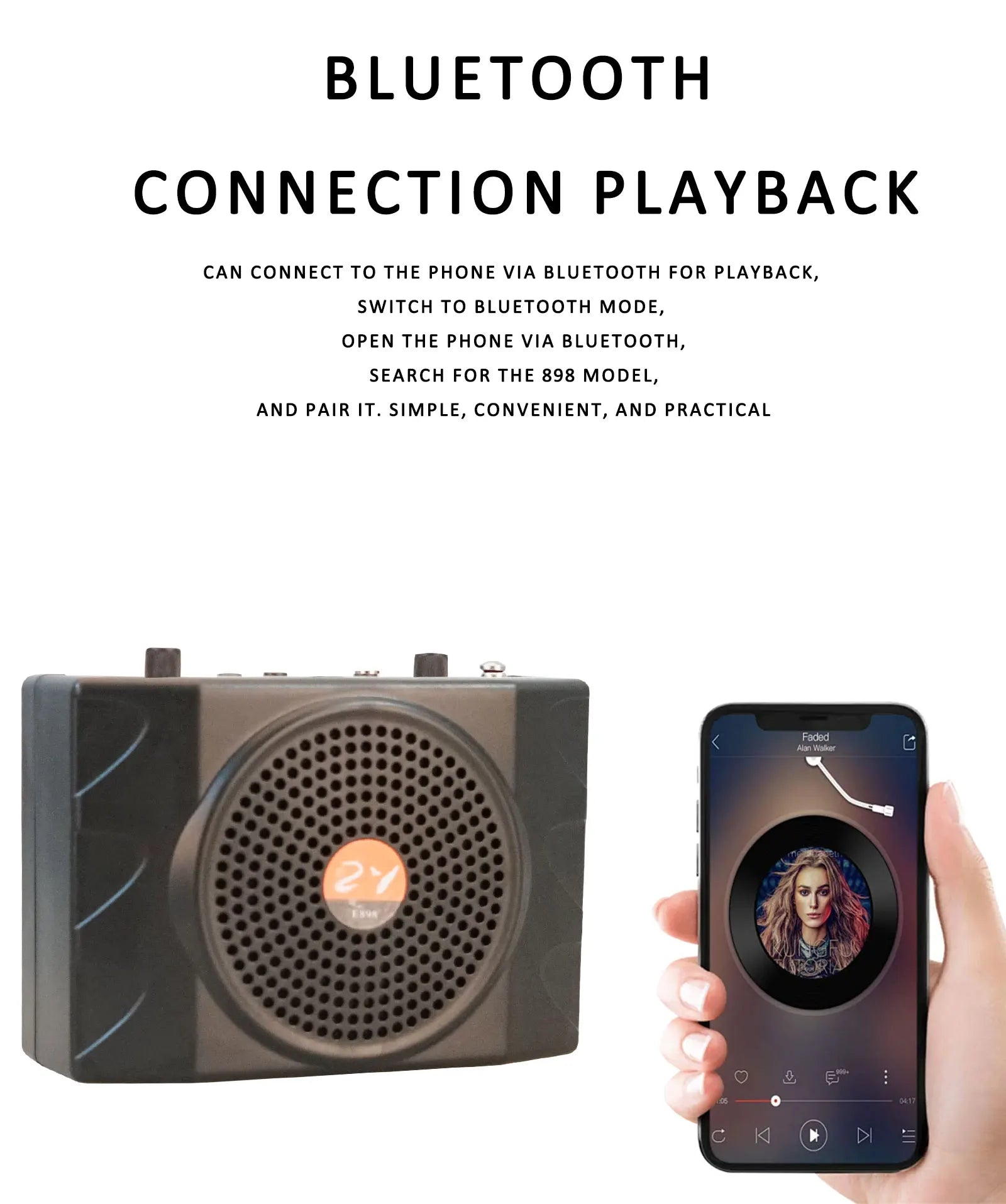 Speaker for Teachers Loudspeaker Microphone Portable Voice Amplifier Mini Wired Audio Natural Stereo Sound Speech