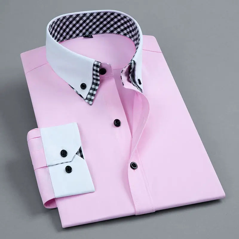 Men’s Long Sleeve Non-Iron Dress Shirt Regular Fit Formal Business Button Shirt