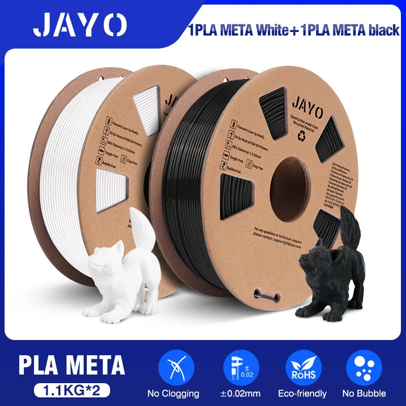 JAYO PETG/PLA/SILK/PLA Meta/PLA+/ABS 2Rolls 3D Printing Filament 1.75MM Children Creative Model Material For 3D Pen Filament - trendingshoping.com