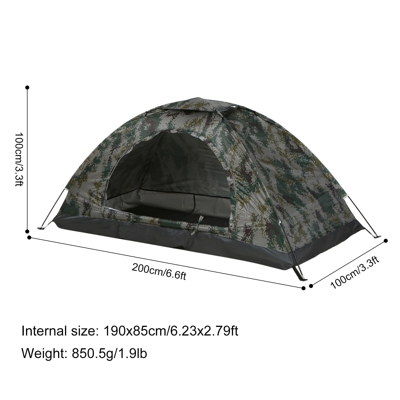 Tomshoo Ultralight Camping Tent For 1 To 2 Person Single Layer Portable Hiking Tent With Anti UV UPF 30 For Outdoor Beach Fishing