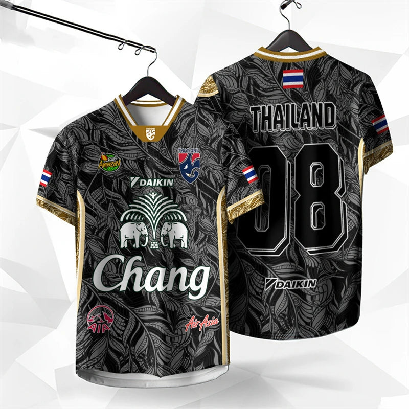 Thailand Chang Elephant 3D Printed T-Shirt - Unisex Short-Sleeve Graphic Tee