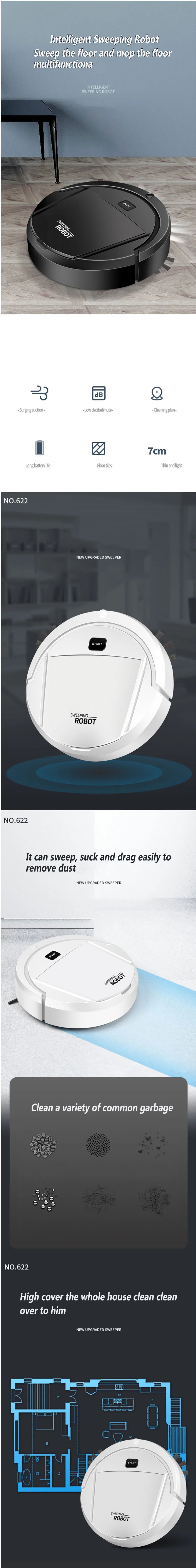 Automatic Robot Vacuum Cleaner Smart Sweeping Dry Wet Cleaning Intelligent Charging Vacuum For Home
