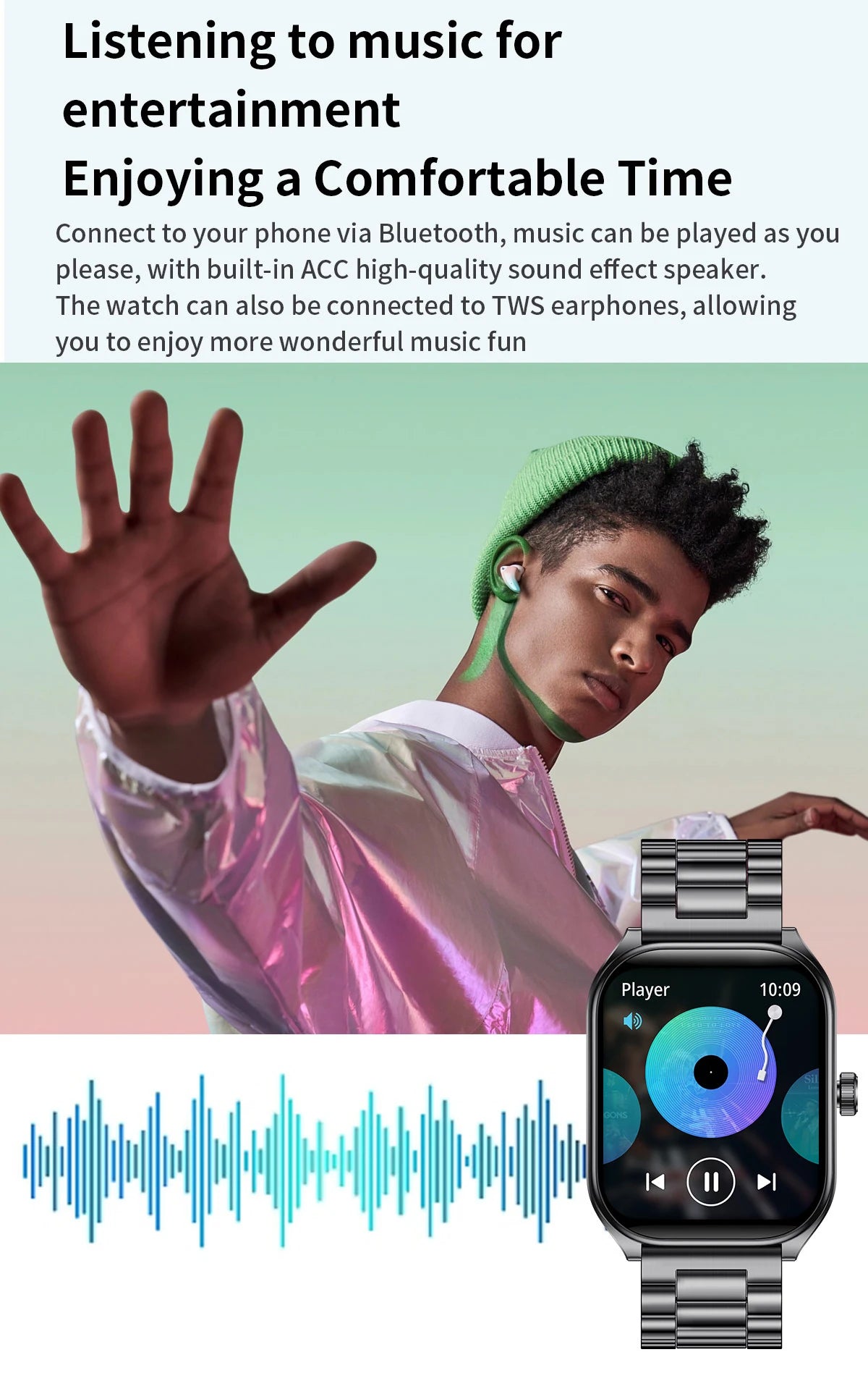 Smart Watch for Men – 2.01'' AMOLED Curved Screen, IP68 Waterproof, Bluetooth 5.3 Call, AI Voice Assistant Fitness Smartwatch