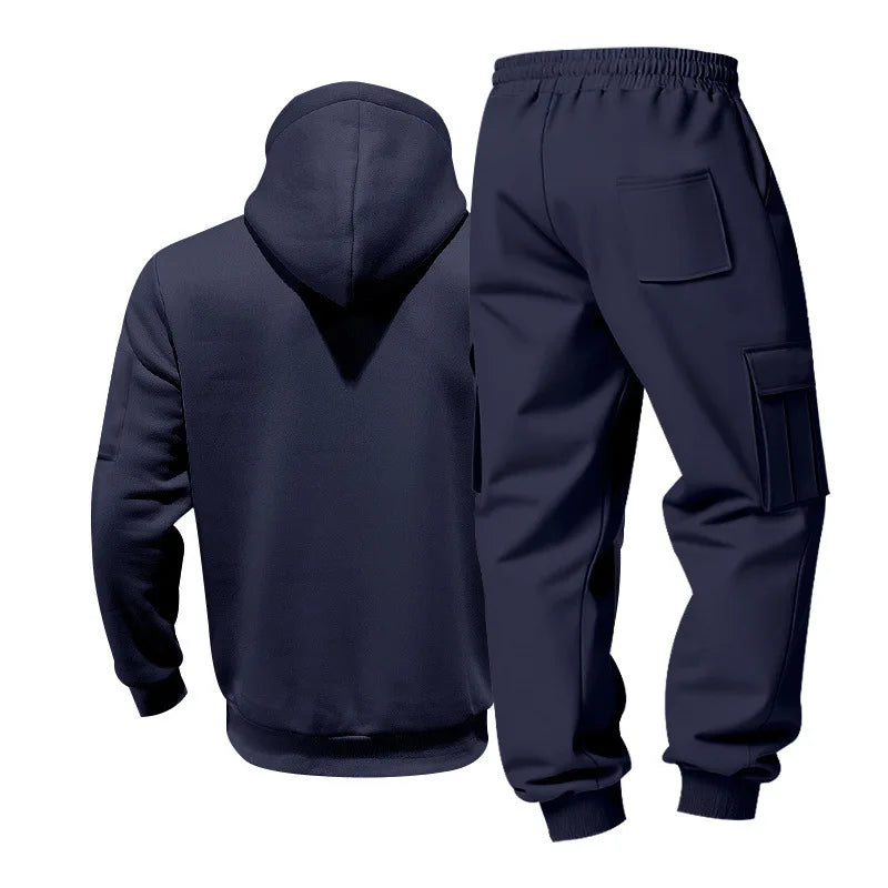 Men’s Winter Heavy Fleece Zip-Up Hoodie – Warm Casual Sportswear