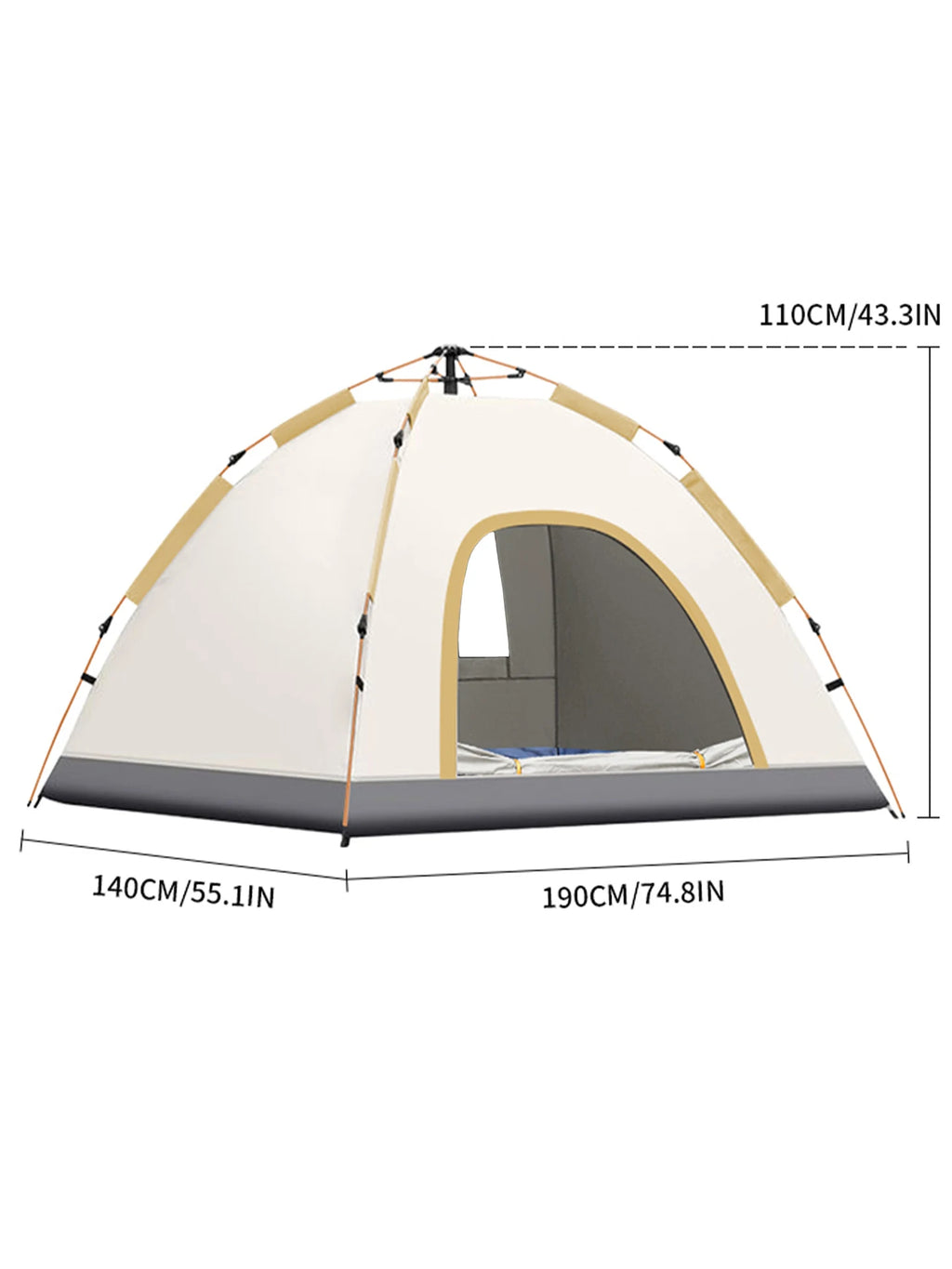 Outdoor Camping Tent Fully Automatic Quick Setup Foldable Double Layer For Overnight Stay