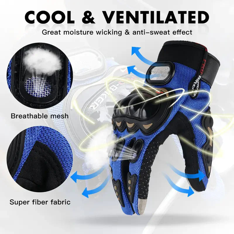 Touch Screen Motorcycle Gloves Breathable Anti Slip Sports Riding Gloves