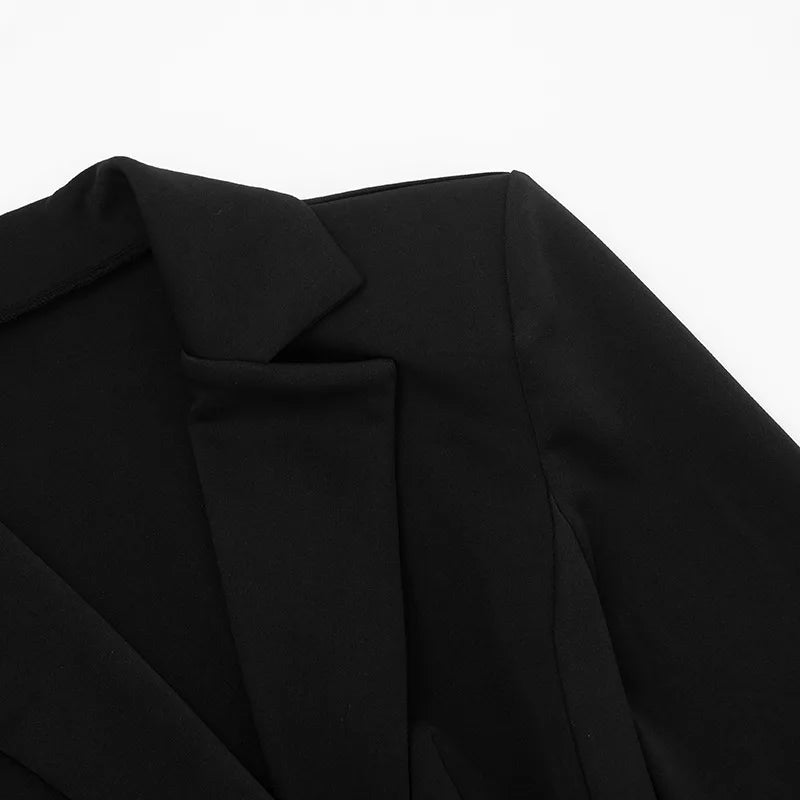 Women’s Deep V Neck Long Sleeve Mini Blazer Dress Double Breasted High Waist