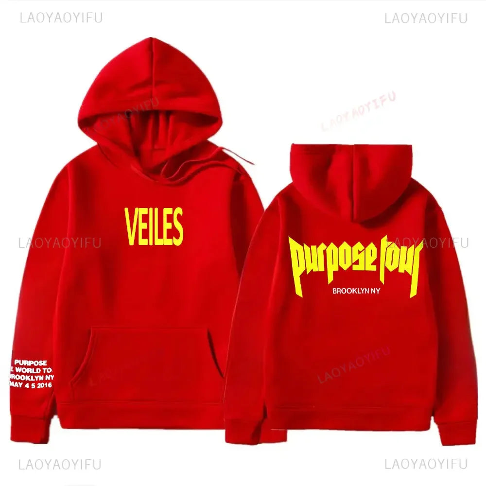 HoodiMen's & Women's Hoodie – Justin Bieber Purpose Tour Print, Hip Hop Streetwear Fleece Pullover, Warm Fashion Hoodye Sweatshirt