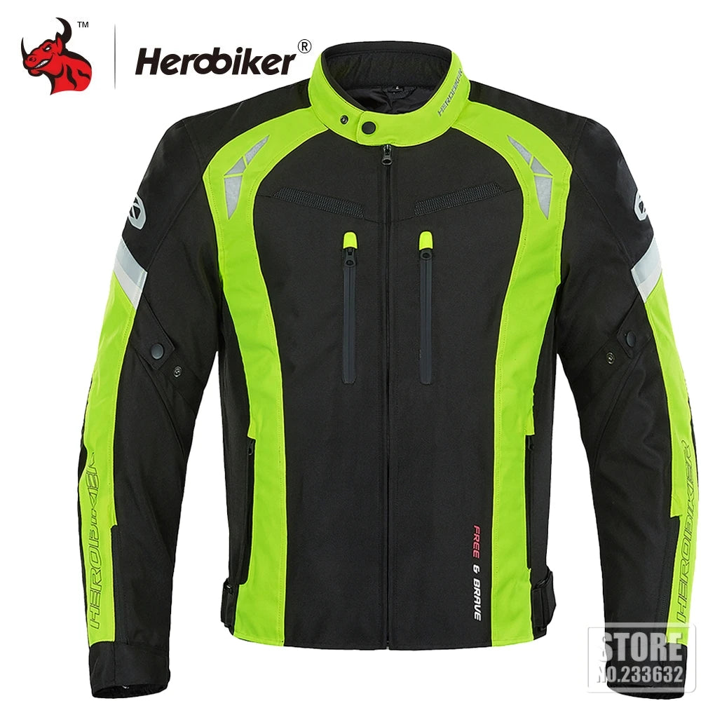 Motorcycle Jacket Waterproof Cold Proof Four Season Motocross Windproof Riding Protective Gear Black