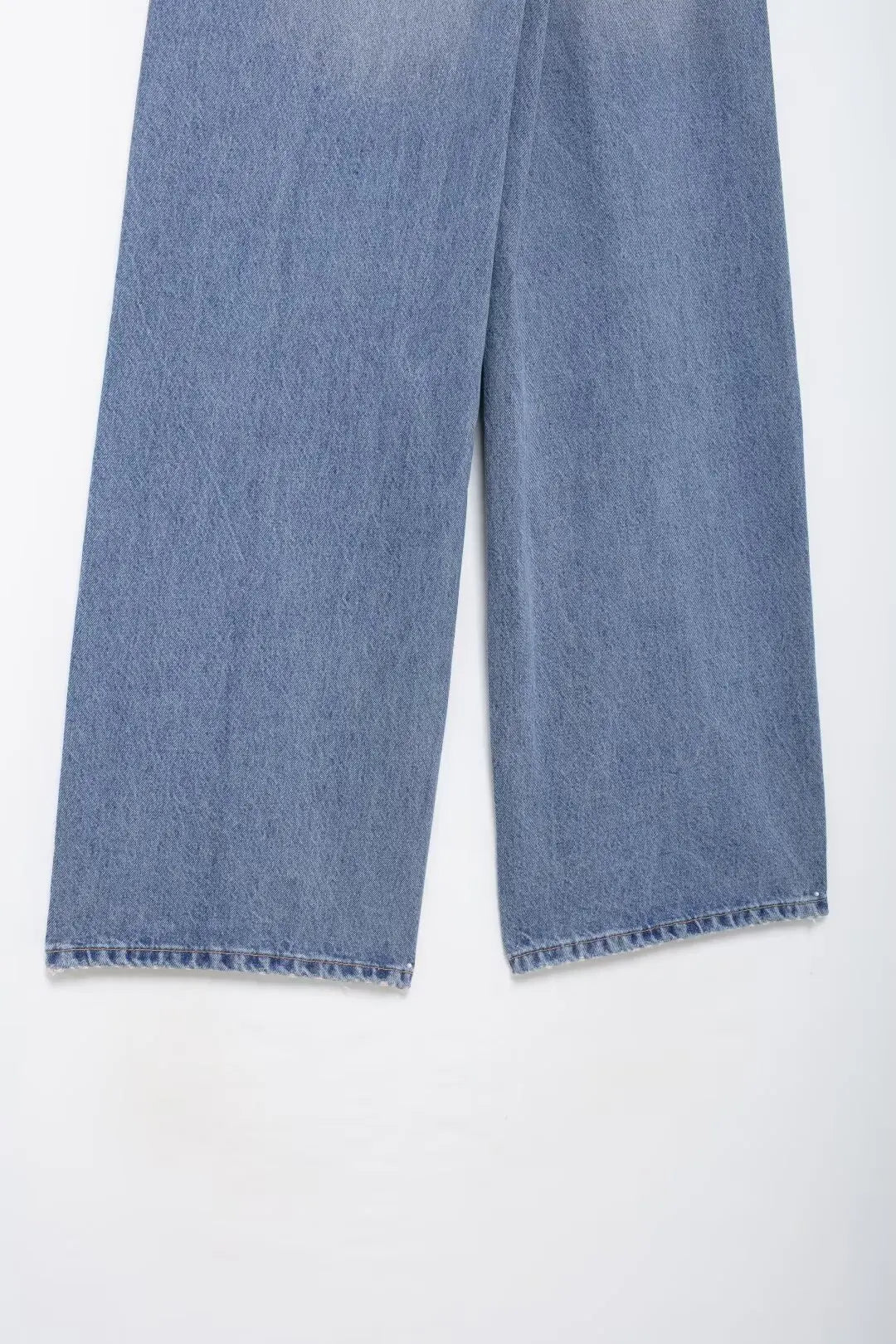 Jeans For Woman New Fashion Asymmetric Design High Waist Wide Leg Trousers Casual Women's Straight Leg Jeans - trendingshoping.com