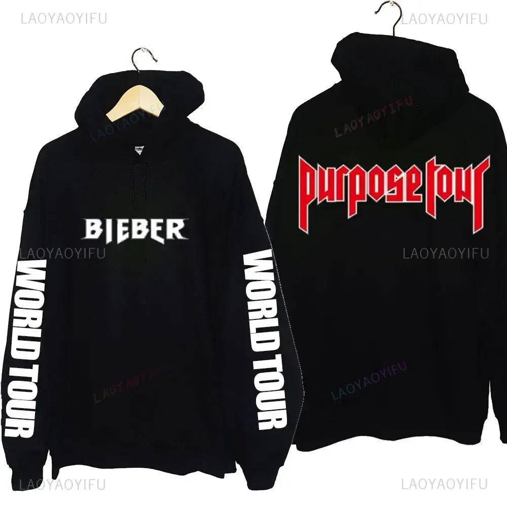 HoodiMen's & Women's Hoodie – Justin Bieber Purpose Tour Print, Hip Hop Streetwear Fleece Pullover, Warm Fashion Hoodye Sweatshirt