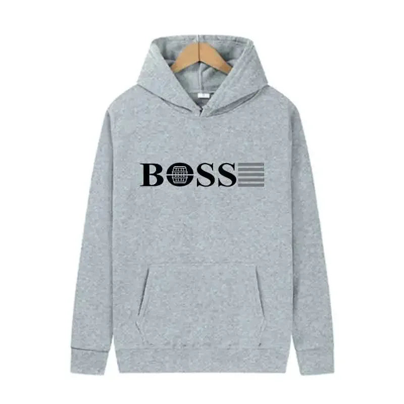 Boss Men’s Hooded Sweatshirt for Outdoor Sports & Jogging – Casual Streetwear, Spring Wear