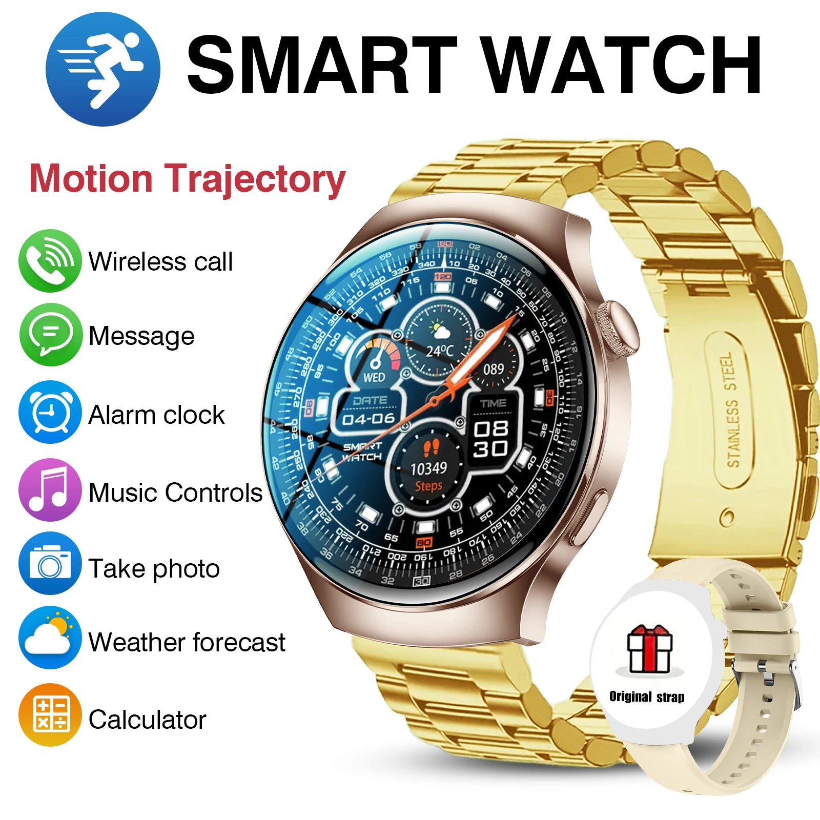 Smart Watch for Men – 1.5'' Screen, Bluetooth Call, Fitness Tracker with Multiple Sports Modes, Life Waterproof Activity Watch