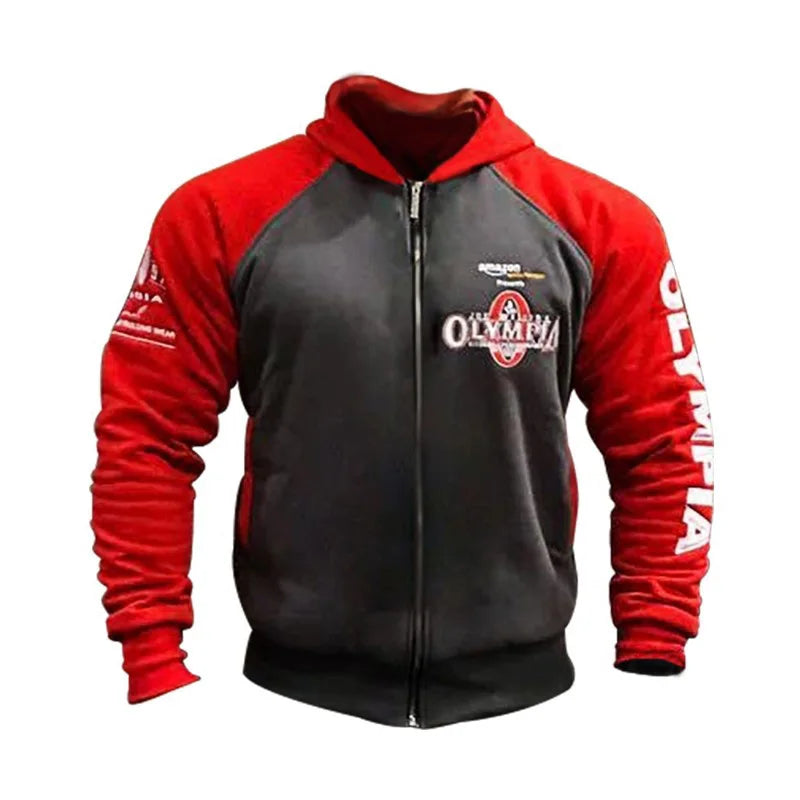 2026 New OLYMPIA Men Gyms Hoodies Gyms Fitness Bodybuilding Sweatshirt Pullover Sportswear Male Workout Hooded Jacket Clothing