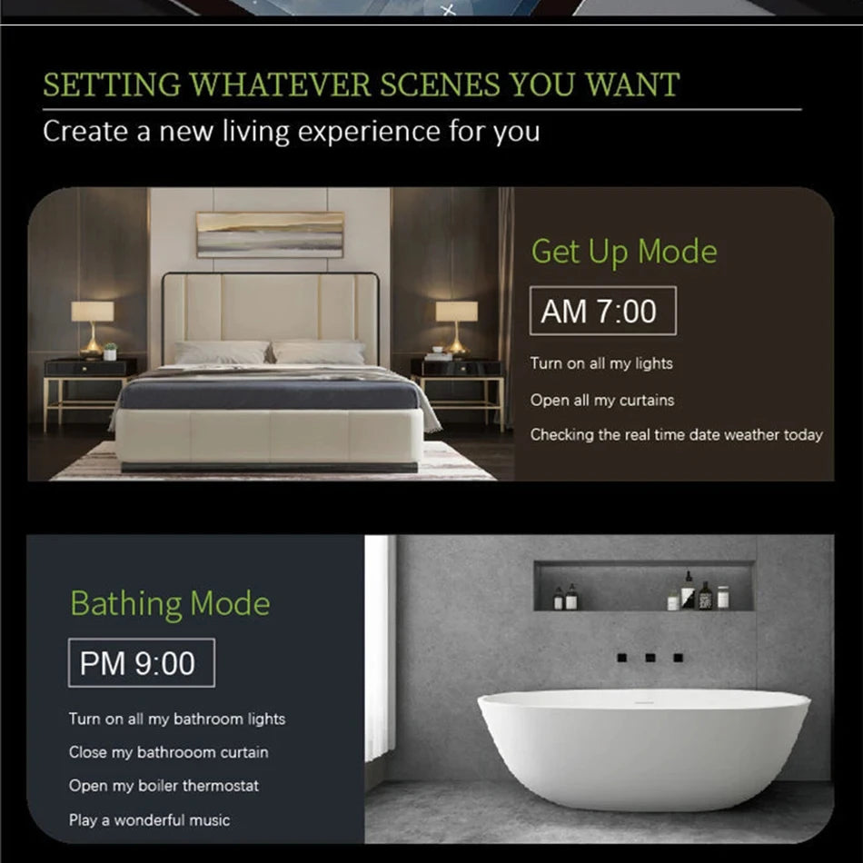 Tuya Smart Home Control Panel 6 Inch Touch Screen In Wall Central Control For Intelligent Devices Scene