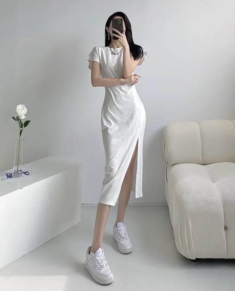 White Dresses for Women 2025 Woman Dress Clothes Midi X New in Chic and Elegant Pretty Cheap Casual Y2k Outfits Harajuku