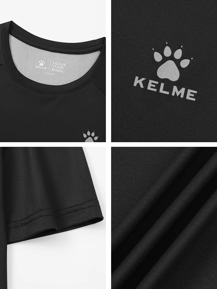 KELME Womens Running Short Sleeve Outdoor Marathon Sports T Shirt Lightweight Breathable Quick Dry Training Top