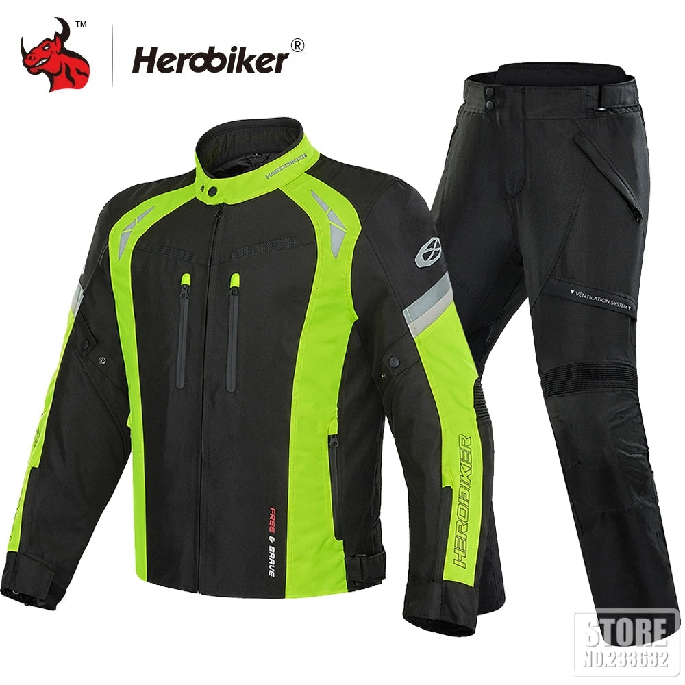 Motorcycle Jacket Waterproof Cold Proof Four Season Motocross Windproof Riding Protective Gear Black