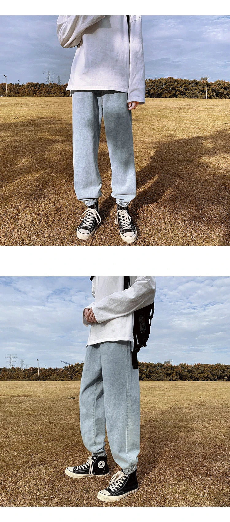 Jeans men Jeans Man Loose Joggers Streetwear Harem Jeans Cargo Pants Ankle-Length Denim Trousers denim pants joggers men - trendingshoping.com