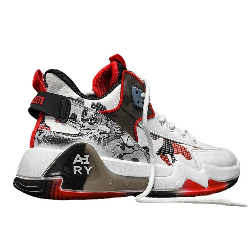 High Top Basketball Shoes for Couples | Air Cushion Athletic Sneakers – Wear Resistant & Breathable