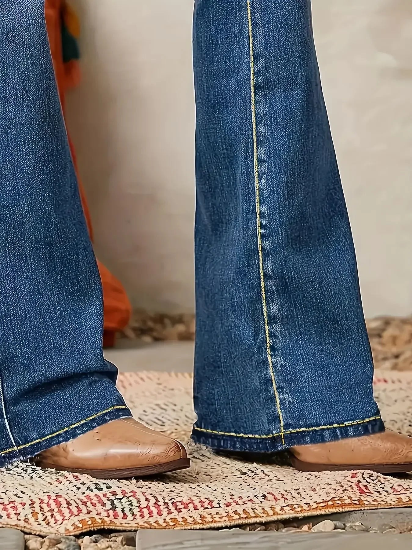 Jeans for Woman Y2k Jeans Blue Stretch Flared Minimalist Vintage Retro High Waist Comfort Daily Wear Fashion Trendy - trendingshoping.com