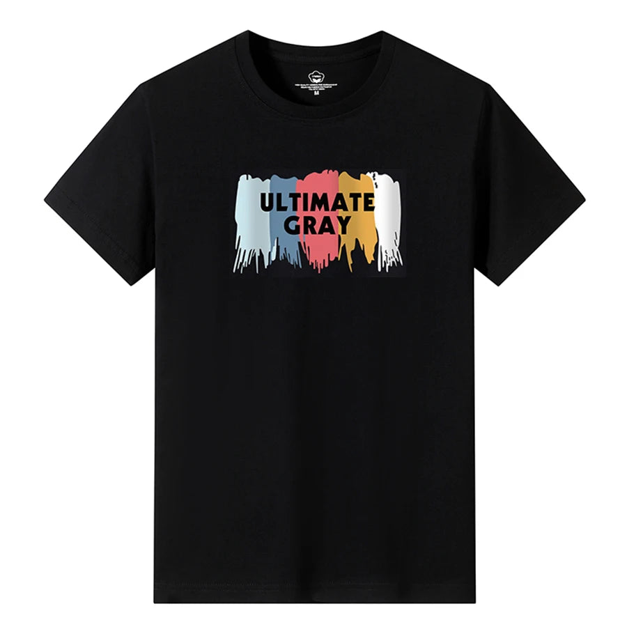 T Shirts Men Short New Fashion 2025 O-Neck Slim Black Sleeve Clothing Casual Style M-6XL