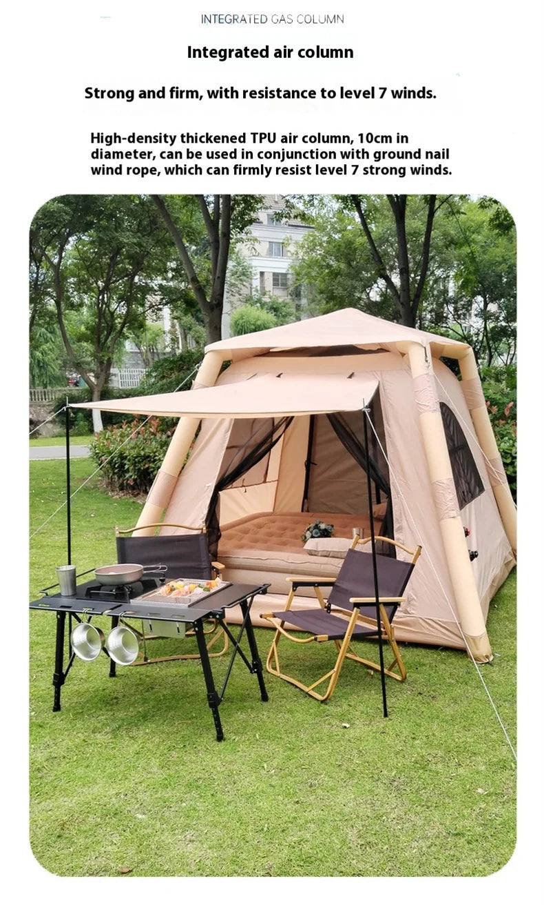 Lohascamping Large Inflatable Camping Air Tent For 4 To 5 People Family Hiking Outdoor Dome Shelter