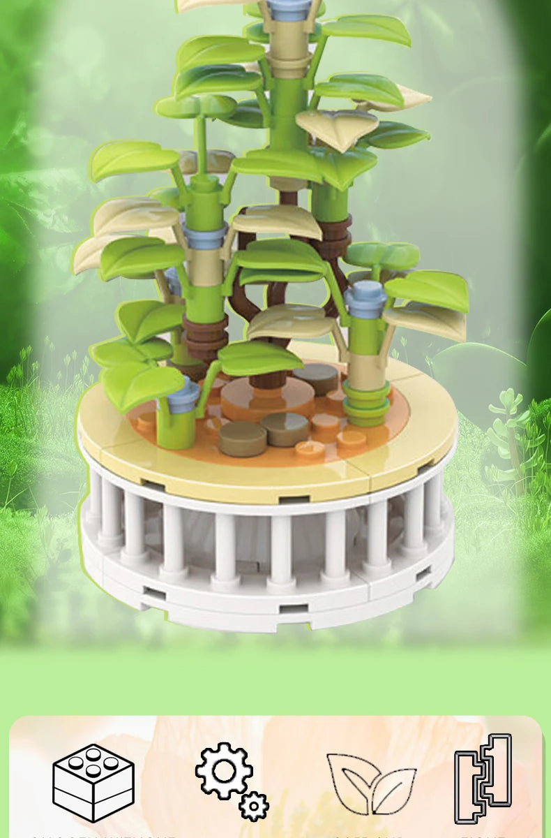 Bouquet Moc Block Flower Succulents Bonsai Potted Building Blocks Romantic Kit Assembly Bricks Toys For Kids Girl Christmas Gift - trendingshoping.com