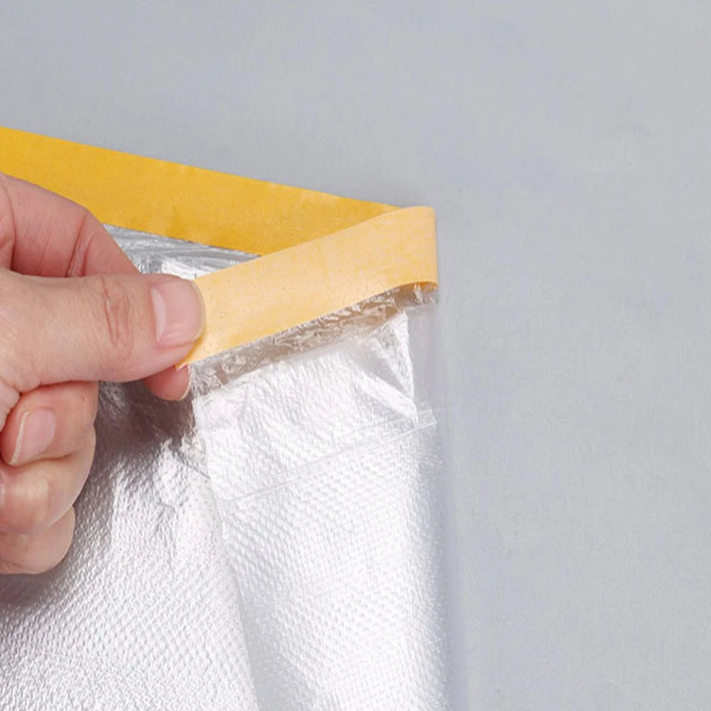 Pre-Taped Masking Film 20M | Clear Plastic Sheeting for Painting & Auto Use