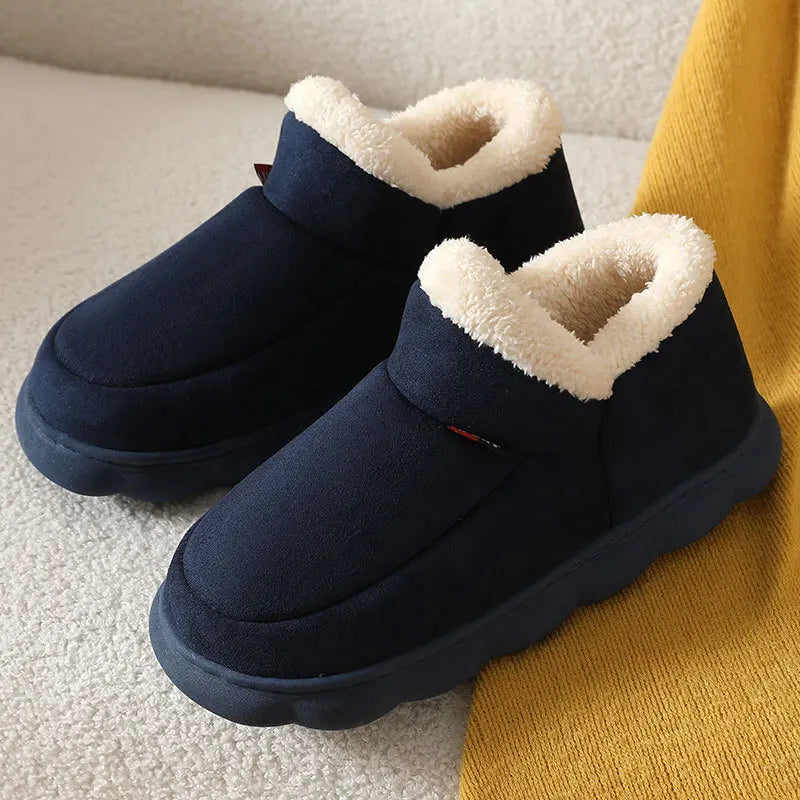 Shevalues Winter Men Shoes Fluffy Fuzzy Men Shoes Fashion Outdoor Antiskid Indoor Warm Men House Shoes Platform Fur Men Shoe New