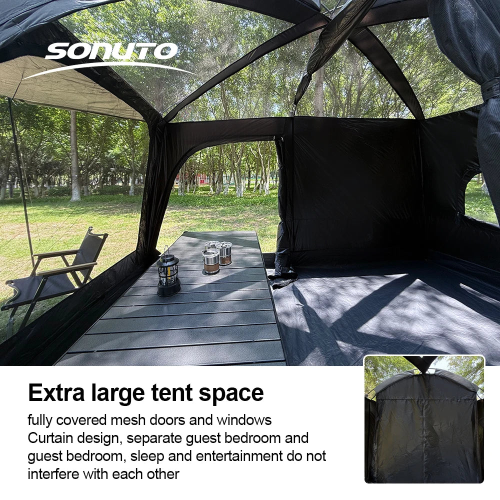 Large Camping Tent For 8 To 12 Person Two Room Waterproof Windproof Outdoor Family Tent With Rainfly Instant Cabin Use