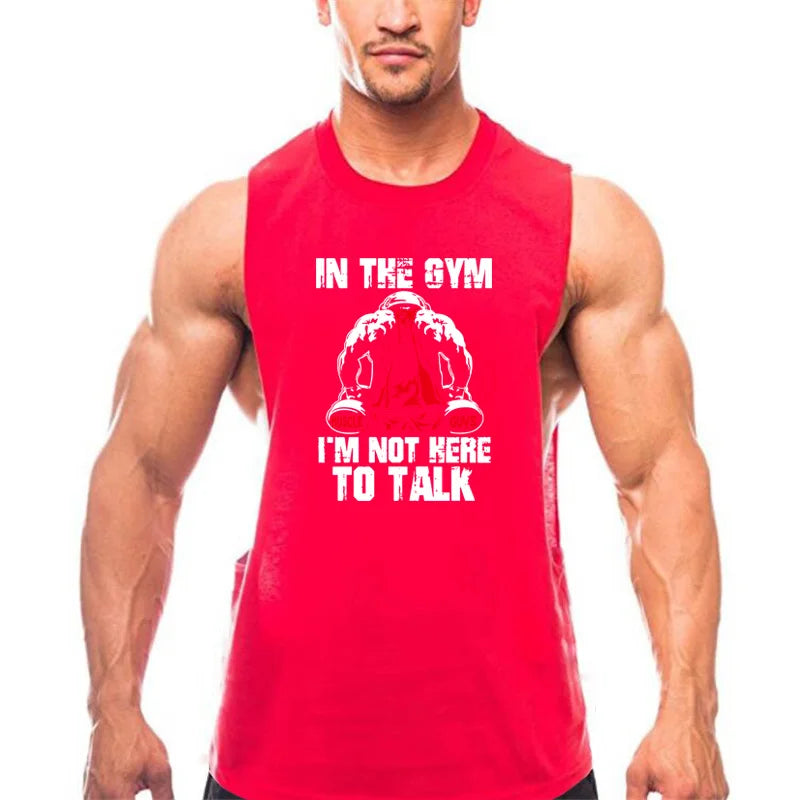 Men's Gym & Bodybuilding Tank Top – Cotton Muscle Workout Vest, Sleeveless Fitness Shirt, Breathable Summer Sportswear