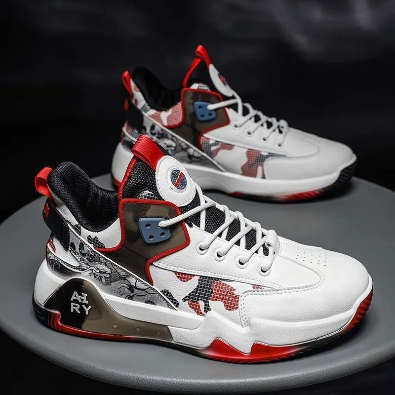 High Top Basketball Shoes for Couples | Air Cushion Athletic Sneakers – Wear Resistant & Breathable