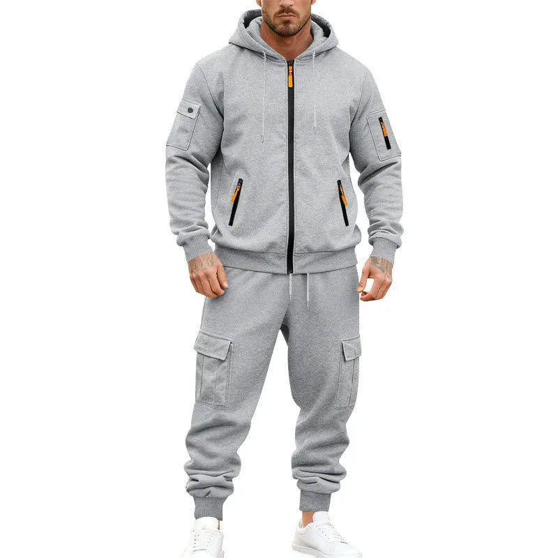 Men’s Winter Heavy Fleece Zip-Up Hoodie – Warm Casual Sportswear
