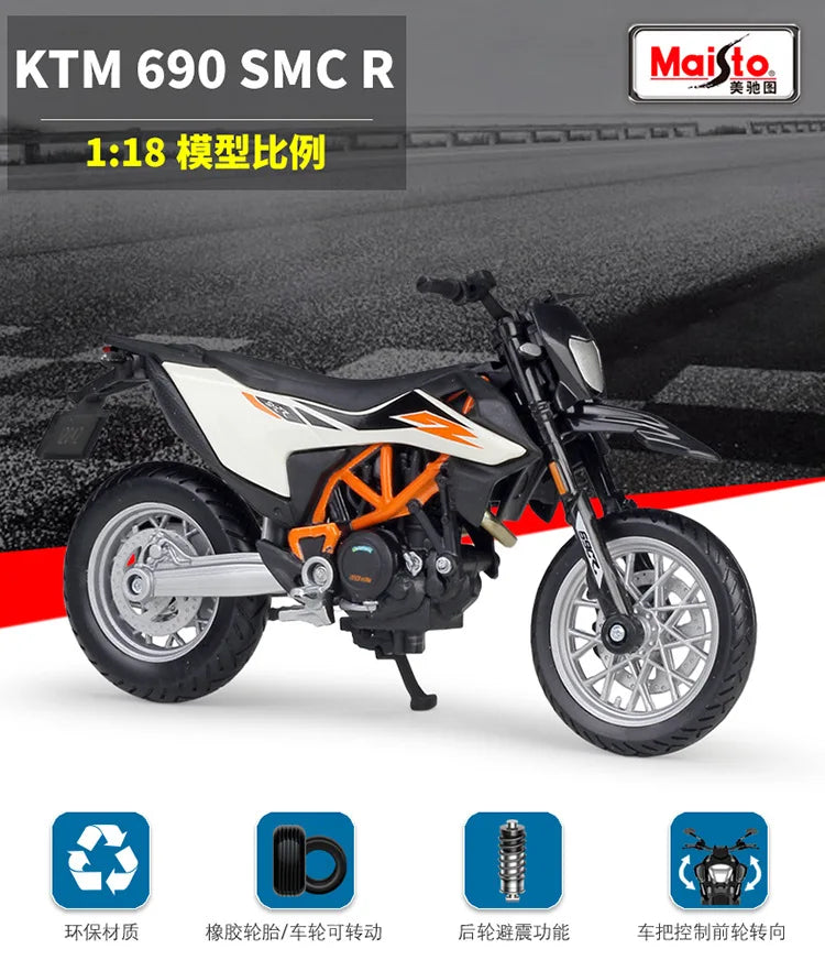 Maisto 1:18 Ktm 690 Smc R Simulation Alloy Motorcycle Model With Base