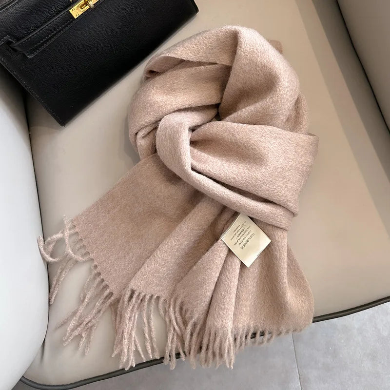 Winter Narrow Scarf 28 Color 100% Wool Scarf Hot Selling Solid Color Scarf Men's and Women's Universal Warm and Cold proof Scarf - trendingshoping.com