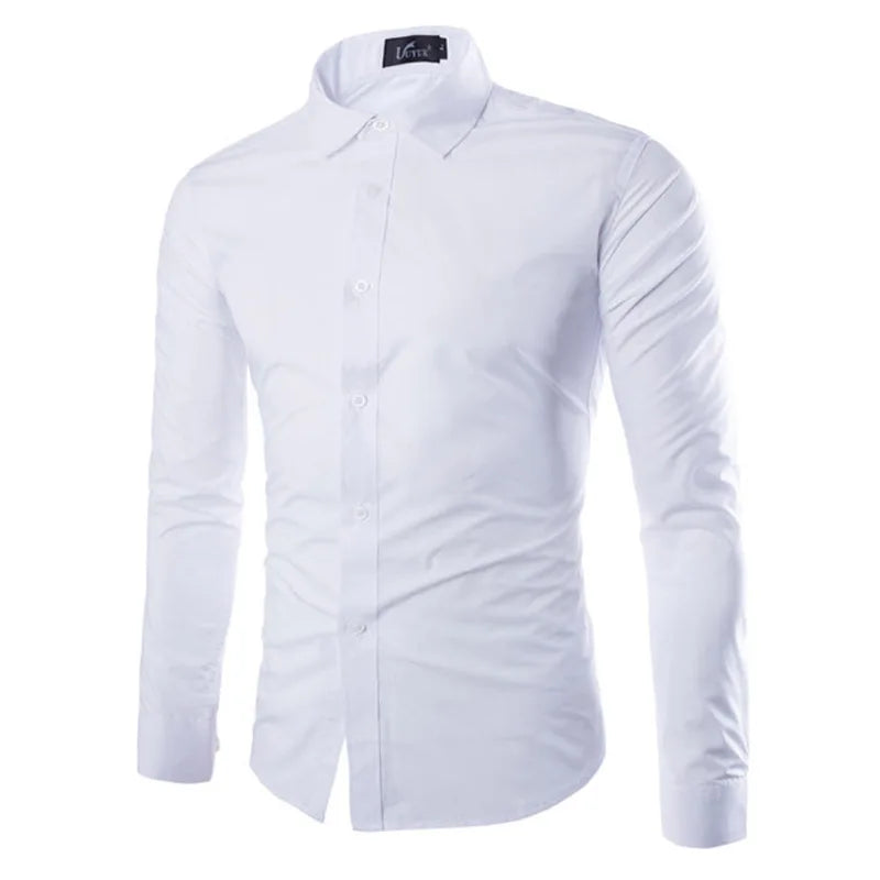 Men’s Solid Color Long Sleeve Casual Shirt Candy Color Fashion Shirt