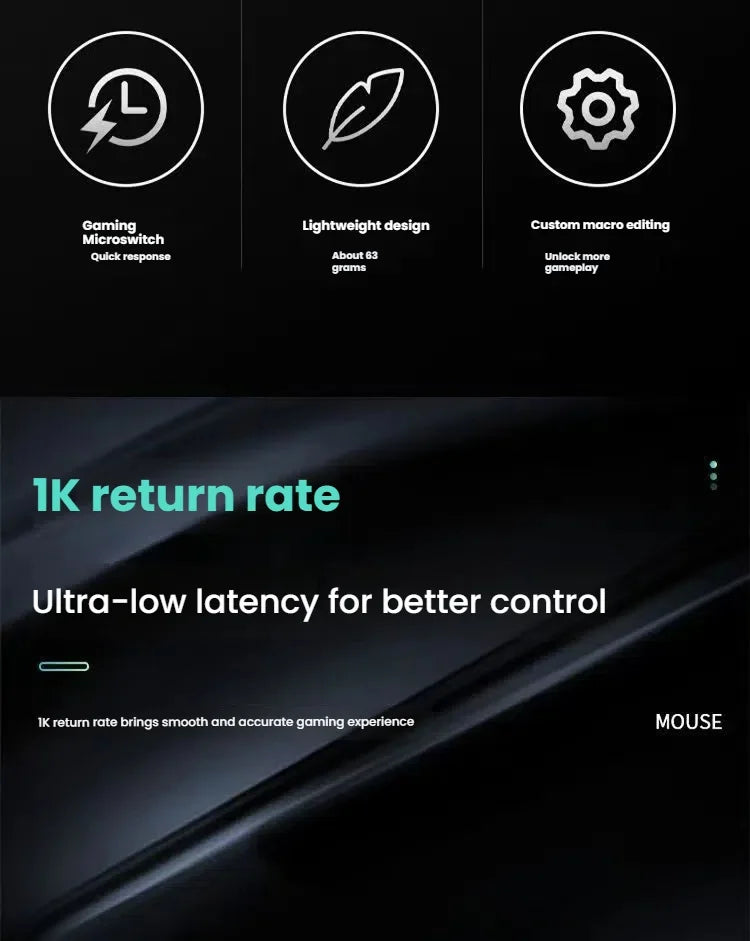 A New Generation M348 Lightweight Wireless Bluetooth Mouse 6-speed 6400DPI1K Return Rate Ultra-low Delay E-sports Sensor