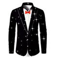 Men's suit shirt party fashion new design personalized black and white with lapels high quality soft and comfortable material