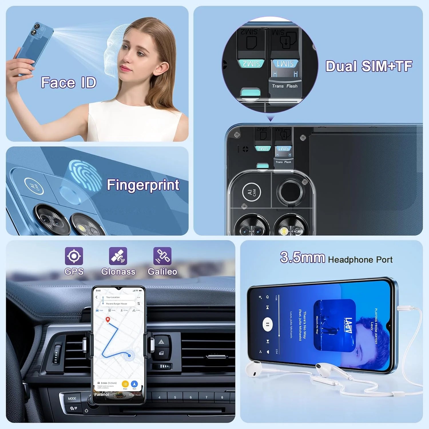 OUKITEL C57 Pro 4G Smartphone 16Go (4 + 12) RAM /128go ROM - 6.52 13MP Android 14 Phone Portable mAh GPS Double SIM - trendingshoping.com