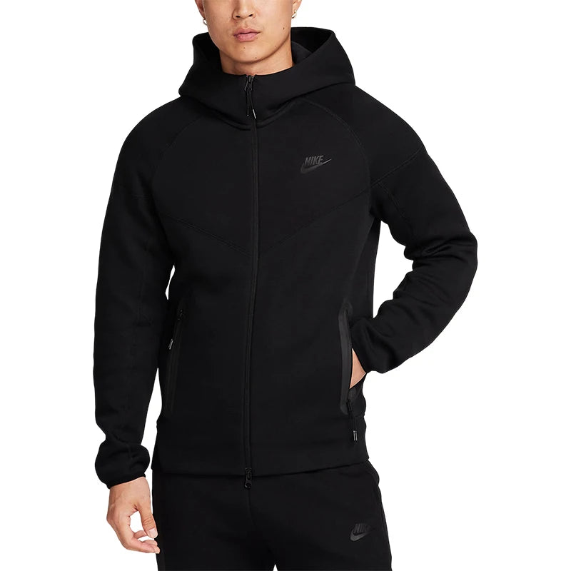 Men's Tech Fleece Windrunner Jacket | Hooded Knit Sportswear - Black FB7922