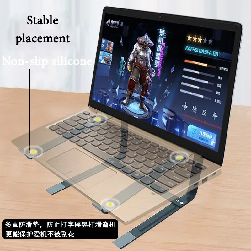 Laptop Stand for Desk Metal Computer Riser Heavy Stable Holder Ergonomic Laptops Elevator for 12-17.3 Inches Notebook Computer - trendingshoping.com