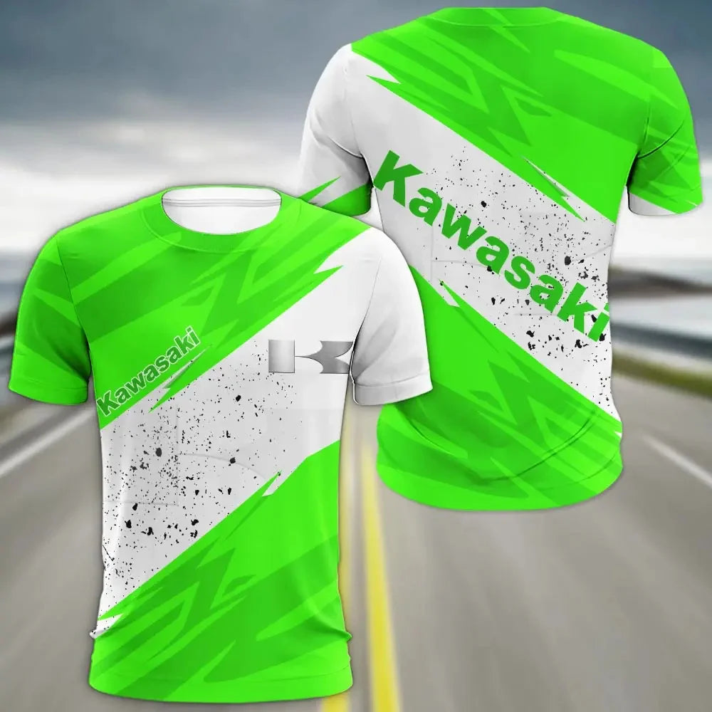 Kawasaki Racing Team Men’s T-Shirt Quick Dry Short Sleeve Motorcycle Sportswear