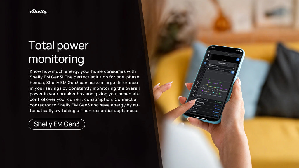 Shelly EM Gen3 Smart Home WiFi Connection Monitor Power Consumption Solar Energy Equipment Household Electricity Consumption