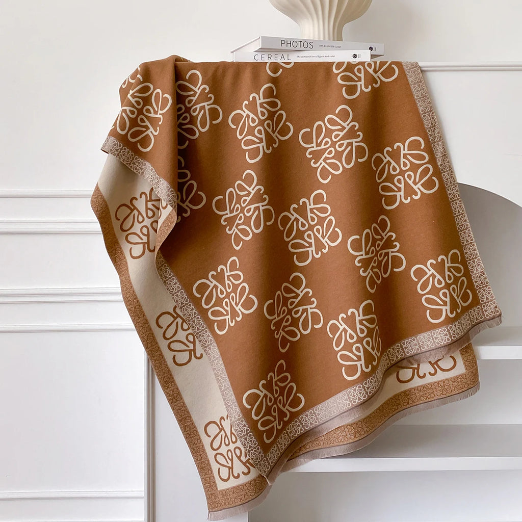 2025 Luxury Brand Women's Winter Warm Cashmere Scarf - Pashmina Shawl Wrap, Hijab, Travel Stole, Echarpe, Thick Warm Blanket