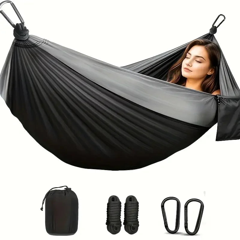 Outdoor Camping Hammock Portable Lightweight Nylon Parachute Hammock With Tree Straps For Travel Hiking Beach
